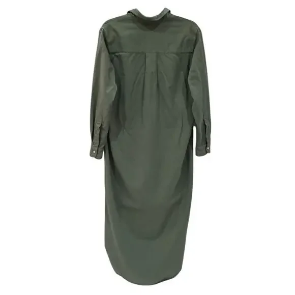 Frank & Eileen Famous Denim Rory Dress Maxi Shirtdress In Thyme Green Size XS - Picture 9 of 14